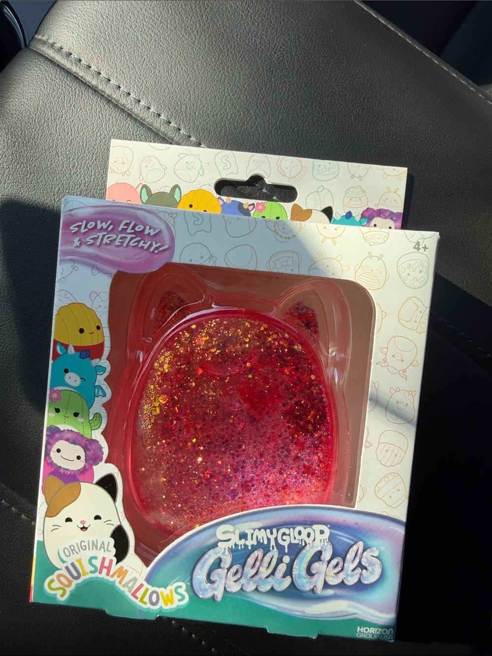 New viral Squishmallows Red Glitter Slimy Gloop Gelli Gels Cat Shape